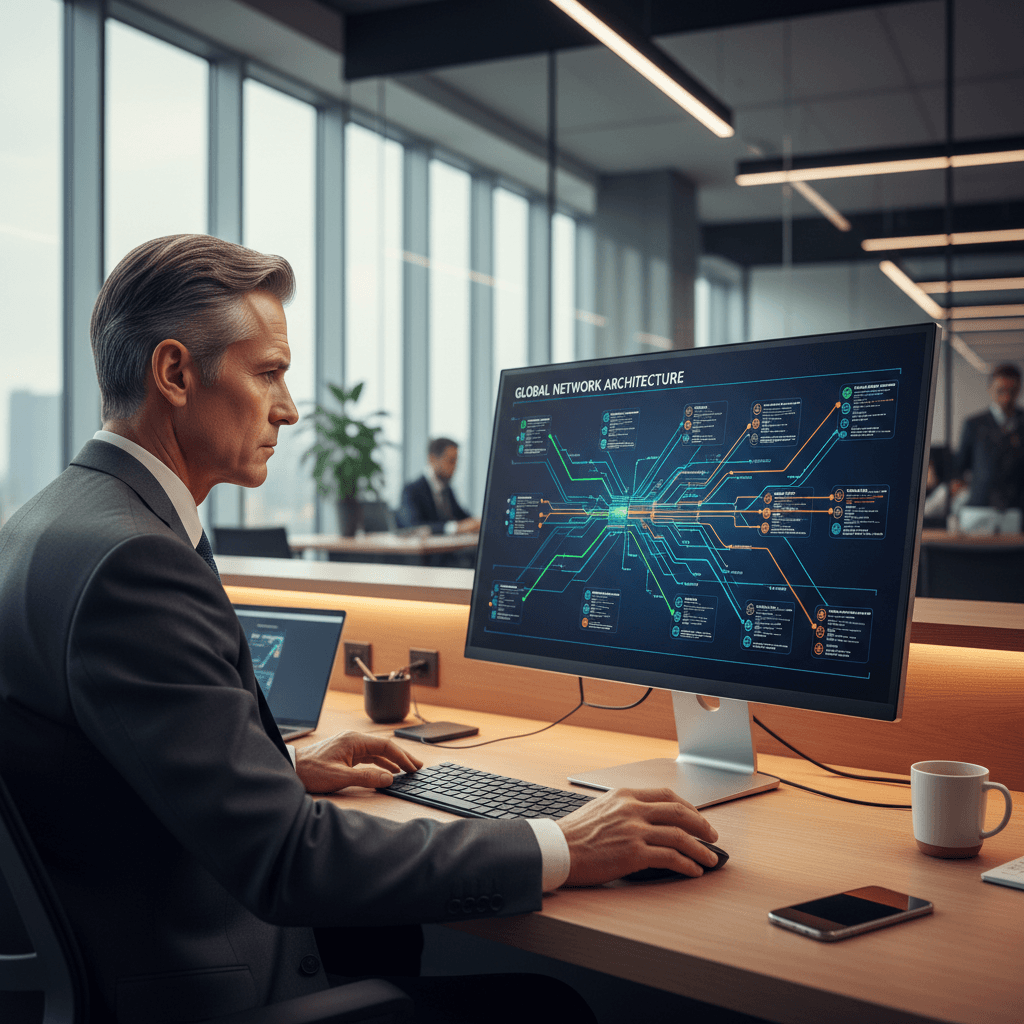 IT consultant working on infrastructure strategy